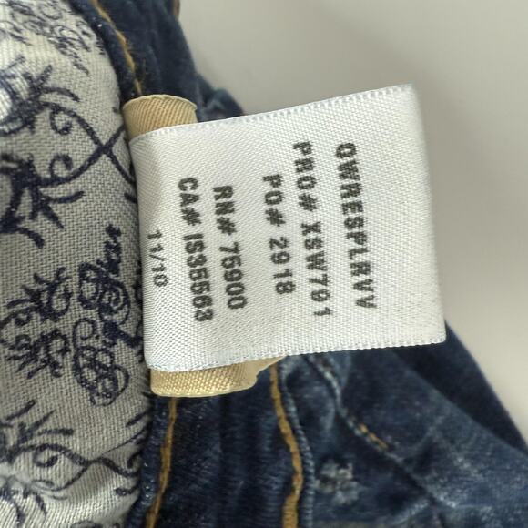 Big Star Denim Jean Shorts Womens 27 Blue Dark Wash Distressed Stretch Bermuda - Picture 8 of 12